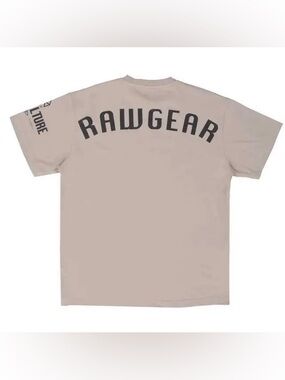 RawGear Men's Beige Logo T-Shirt | Pump Cover Gym Shirt | Zoo Culture